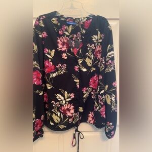 Apt.  9. Floral Black Women's Top